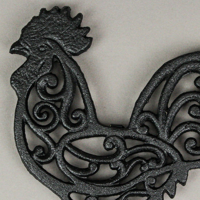 Black - Image 7 - Set of 3 Black Cast Iron Farm Animal Kitchen Décor Trivets Rooster Pig and Cow Decorative Wall Hanging Art