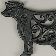 Black - Image 11 - Set of 3 Black Cast Iron Farm Animal Kitchen Decor Trivets - Rooster, Pig and Cow - Decorative Wall