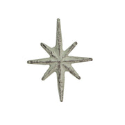 White - Image 1 - Set of 6 Antique White Finish Cast Iron Starburst Drawer Pulls – Mid Century Modern Cabinet Knobs for