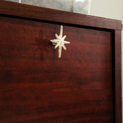 White - Image 4 - Set of 6 Antique White Finish Cast Iron Starburst Drawer Pulls – Mid Century Modern Cabinet Knobs for