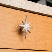 White - Image 7 - Set of 6 Antique White Finish Cast Iron Starburst Drawer Pulls – Mid Century Modern Cabinet Knobs for