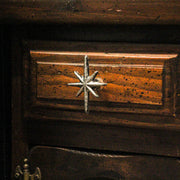 Silver - Image 4 - Set of 6 Antique Silver Cast Iron Mid-Century Modern Starburst Drawer Pulls and Cabinet Knobs, 2.75 Inches