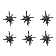 Silver - Image 1 - Set of 6 Antique Silver Cast Iron Mid-Century Modern Starburst Drawer Pulls and Cabinet Knobs, 2.75 Inches
