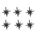 Silver - Image 1 - Set of 6 Antique Silver Cast Iron Mid-Century Modern Starburst Drawer Pulls and Cabinet Knobs, 2.75 Inches