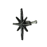 Silver - Image 2 - Set of 6 Antique Silver Cast Iron Mid-Century Modern Starburst Drawer Pulls and Cabinet Knobs, 2.75 Inches