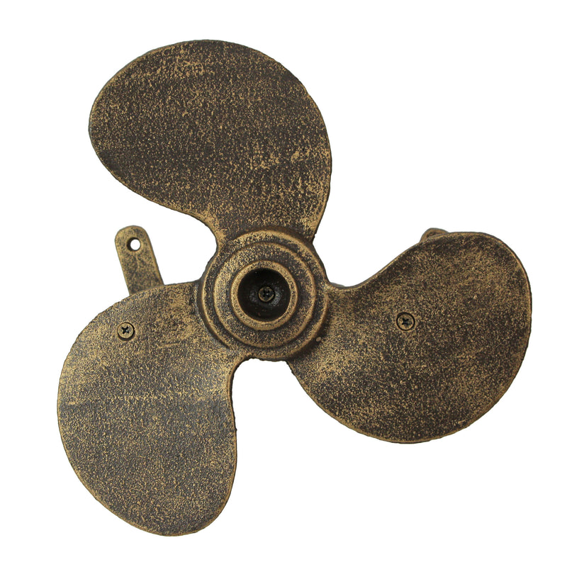 Cast Iron Boat Propeller Wall-Mounted Decorative Garden Hose Hanger - Bronze Finish Nautical Outdoor Hose Holder for Garden -