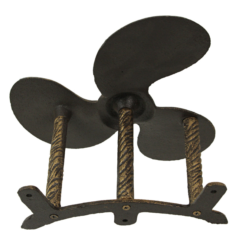 Cast Iron Boat Propeller Wall-Mounted Decorative Garden Hose Hanger - Bronze Finish Nautical Outdoor Hose Holder for Garden -