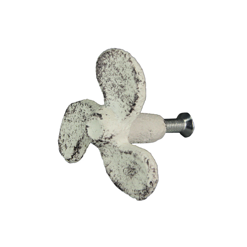 White - Image 1 - Set of 6 Antique White Cast Iron Boat Propeller Cabinet Knobs - Nautical Drawer Pulls for Rustic Coastal
