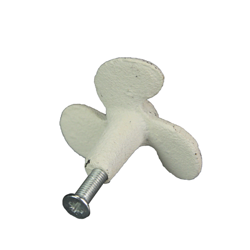 White - Image 3 - Set of 6 Antique White Cast Iron Boat Propeller Cabinet Knobs - Nautical Drawer Pulls for Rustic Coastal