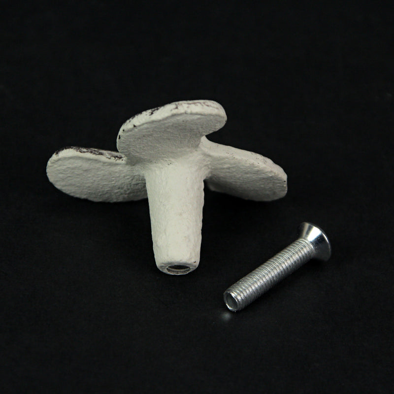 White - Image 7 - Set of 6 Antique White Cast Iron Boat Propeller Cabinet Knobs - Nautical Drawer Pulls for Rustic Coastal