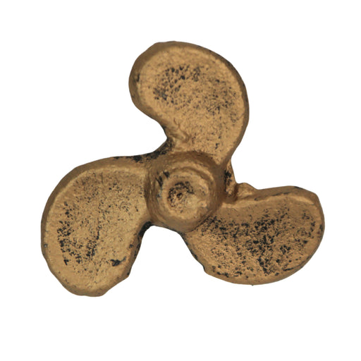 Set of 6 Antique Gold Boat Propeller Drawer Pulls - Coastal Cast Iron Cabinet Knobs with Nautical Charm - 1.75 Inch Diameter,