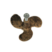 Set of 6 Antique Gold Boat Propeller Drawer Pulls - Coastal Cast Iron Cabinet Knobs with Nautical Charm - 1.75 Inch Diameter,