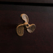 Set of 6 Antique Gold Boat Propeller Drawer Pulls - Coastal Cast Iron Cabinet Knobs with Nautical Charm - 1.75 Inch Diameter,