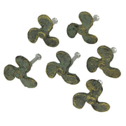 Green - Image 2 - Set of 6 Verdigris Green Cast Iron Boat Propeller Cabinet Knobs - Nautical Drawer Pulls for Rustic Coastal