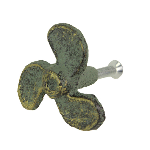 Green - Image 1 - Set of 6 Verdigris Green Cast Iron Boat Propeller Cabinet Knobs - Nautical Drawer Pulls for Rustic Coastal