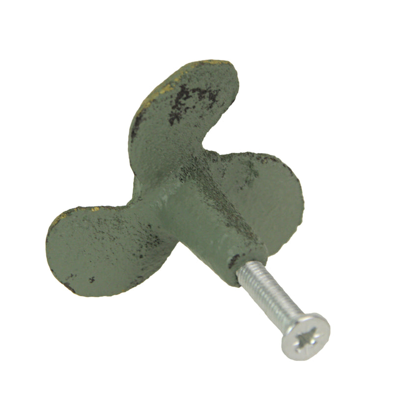 Green - Image 3 - Set of 6 Verdigris Green Cast Iron Boat Propeller Cabinet Knobs - Nautical Drawer Pulls for Rustic Coastal