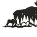 Laser-Cut Black Metal Majestic Moose Family Silhouette Wall Hanging Art - Rustic Cabin or Lodge Style Decor -