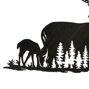 Black Metal Cutout Deer Family Wall Decor - Captivating 24.25-Inch Long Rustic Cabin Art Plaque for Homes, Lodges, or Country