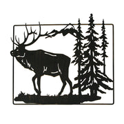 Set of 2 Black Elk Metal Wall Hangings, 18 Inches Long. Rustic Charm for Cabin or Lodge Decor. Precision Laser-Cut Wildlife