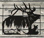 Set of 2 Black Elk Metal Wall Hangings, 18 Inches Long. Rustic Charm for Cabin or Lodge Decor. Precision Laser-Cut Wildlife