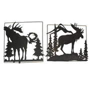 Set of 2 Black Moose Metal Wall Art, 18 Inches Long. Rustic Charm for Cabin or Lodge Decor. Precision Laser-Cut Wildlife