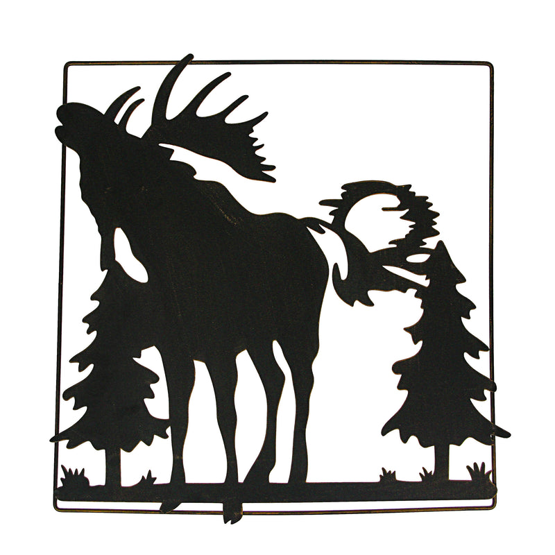 Set of 2 Black Moose Metal Wall Art, 18 Inches Long. Rustic Charm for Cabin or Lodge Decor. Precision Laser-Cut Wildlife