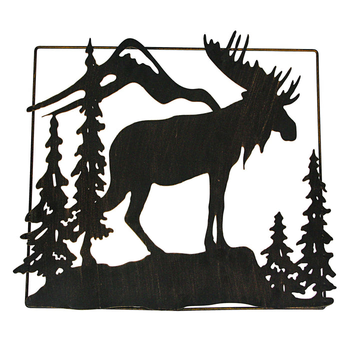 Set of 2 Black Moose Metal Wall Art, 18 Inches Long. Rustic Charm for Cabin or Lodge Decor. Precision Laser-Cut Wildlife