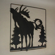 Set of 2 Black Moose Metal Wall Art, 18 Inches Long. Rustic Charm for Cabin or Lodge Decor. Precision Laser-Cut Wildlife