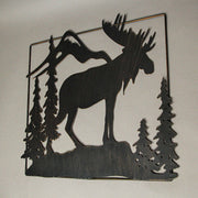 Set of 2 Black Moose Metal Wall Art, 18 Inches Long. Rustic Charm for Cabin or Lodge Decor. Precision Laser-Cut Wildlife