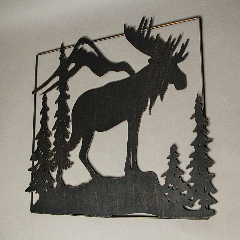 Set of 2 Black Moose Metal Wall Art, 18 Inches Long. Rustic Charm for Cabin or Lodge Decor. Precision Laser-Cut Wildlife
