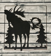 Set of 2 Black Moose Metal Wall Art, 18 Inches Long. Rustic Charm for Cabin or Lodge Decor. Precision Laser-Cut Wildlife