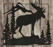 Set of 2 Black Moose Metal Wall Art, 18 Inches Long. Rustic Charm for Cabin or Lodge Decor. Precision Laser-Cut Wildlife