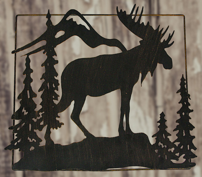Set of 2 Black Moose Metal Wall Art, 18 Inches Long. Rustic Charm for Cabin or Lodge Decor. Precision Laser-Cut Wildlife