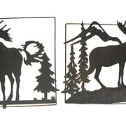 Set of 2 Black Moose Metal Wall Art, 18 Inches Long. Rustic Charm for Cabin or Lodge Decor. Precision Laser-Cut Wildlife