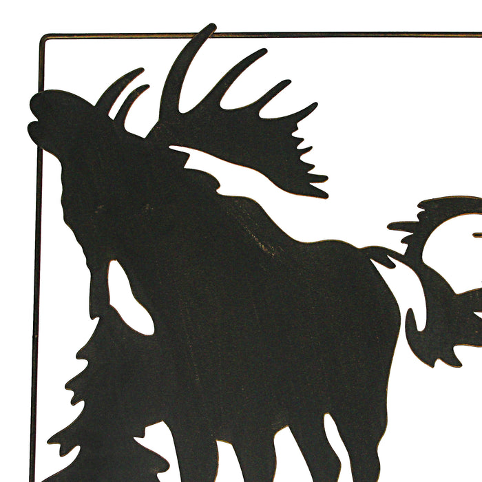 Set of 2 Black Moose Metal Wall Art, 18 Inches Long. Rustic Charm for Cabin or Lodge Decor. Precision Laser-Cut Wildlife