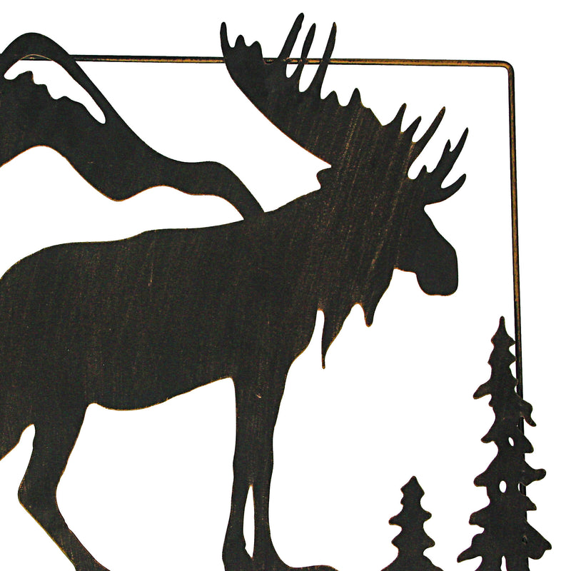 Set of 2 Black Moose Metal Wall Art, 18 Inches Long. Rustic Charm for Cabin or Lodge Decor. Precision Laser-Cut Wildlife