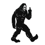 24.75-Inch High Black Metal Cutout Rude Bigfoot Flipping The Bird Wall Sculpture - Easy To Hang - Unique Indoor or Outdoor