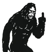 24.75-Inch High Black Metal Cutout Rude Bigfoot Flipping The Bird Wall Sculpture - Easy To Hang - Unique Indoor or Outdoor