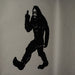 24.75-Inch High Black Metal Cutout Rude Bigfoot Flipping The Bird Wall Sculpture - Easy To Hang - Unique Indoor or Outdoor