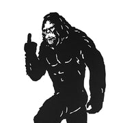 24.75-Inch High Black Metal Cutout Rude Bigfoot Flipping The Bird Wall Sculpture - Easy To Hang - Unique Indoor or Outdoor