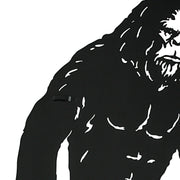24.75-Inch High Black Metal Cutout Rude Bigfoot Flipping The Bird Wall Sculpture - Easy To Hang - Unique Indoor or Outdoor