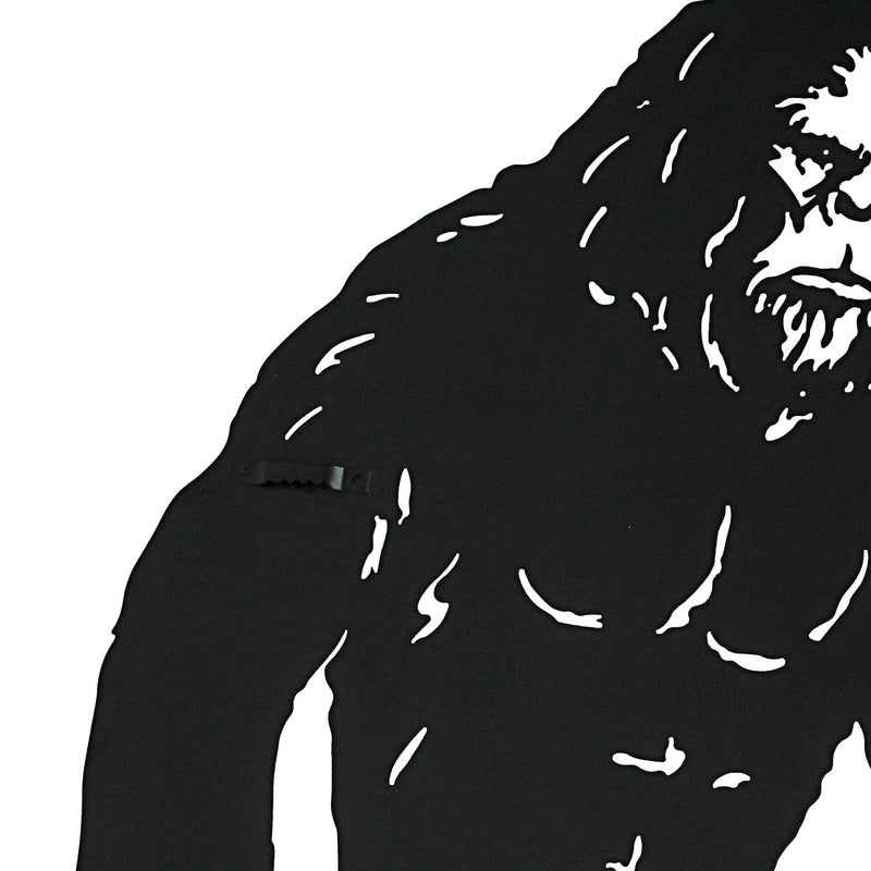 24.75-Inch High Black Metal Cutout Rude Bigfoot Flipping The Bird Wall Sculpture - Easy To Hang - Unique Indoor or Outdoor