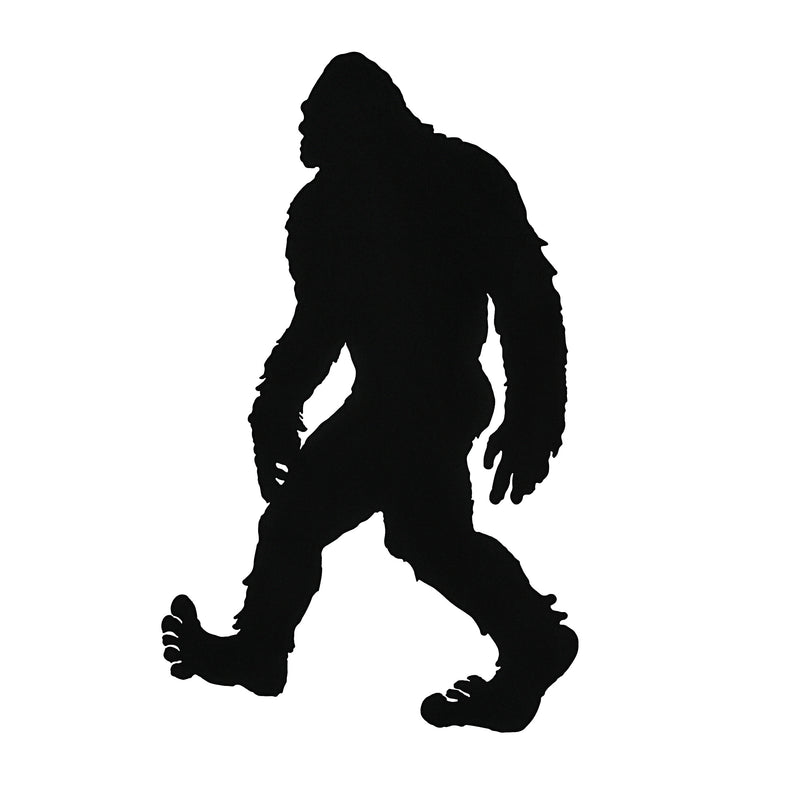 24-Inch Black Metal Cutout Bigfoot Silhouette Wall Hanging - Easy To Hang - Intriguing Yeti Sasquatch Decorative Art for a