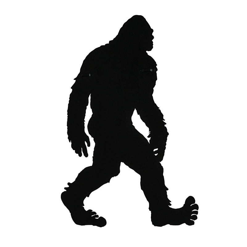 24-Inch Black Metal Cutout Bigfoot Silhouette Wall Hanging - Easy To Hang - Intriguing Yeti Sasquatch Decorative Art for a