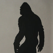 24-Inch Black Metal Cutout Bigfoot Silhouette Wall Hanging - Easy To Hang - Intriguing Yeti Sasquatch Decorative Art for a