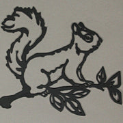 Set of 2 Black Metal Squirrel Tree Stakes for Outdoor Garden and Yard Decorations - Whimsical 11-Inch Long Silhouette Plaques