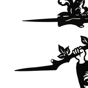 Set of 2 Black Cutout Metal Garden Gnome Silhouette Decorative Tree Stakes for Whimsical Yard and Outdoor Décor - 12 Inches