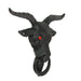 Black Enamel Cast Iron Baphomet Sabbatic Goat Head Decorative Doorknocker Home Entrance Decor - 6.5 Inches High - Gothic