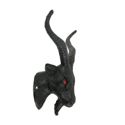 Set of 2 Black Cast Iron Baphomet Wall Hooks: Decorative Coat and Towel Rack, Each 6 Inches High, Easy Installation, Perfect