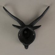 Set of 2 Black Cast Iron Baphomet Wall Hooks: Decorative Coat and Towel Rack, Each 6 Inches High, Easy Installation, Perfect